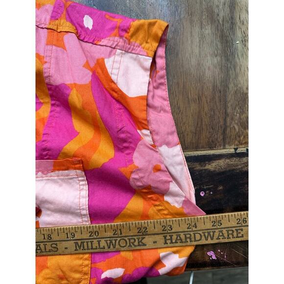 Free Assembly Women’s Pink Orange Belted Short Sleeves Midi Shirt Dress Size XL - Picture 6 of 6